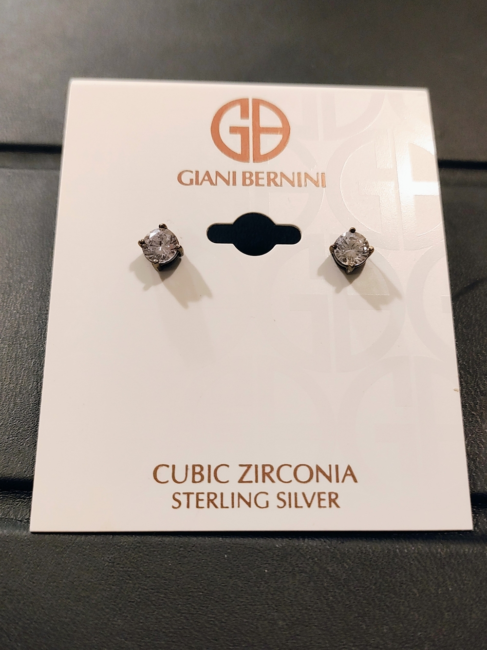 Giani Bernini Sterling Silver Clear Cubic Zirconia Stud Earrings